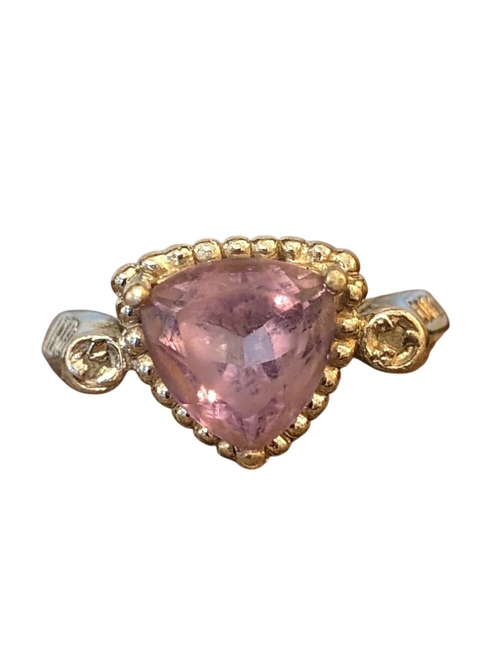 Trillion Cut Amethyst 925 Sterling Silver Ring Size 5.75